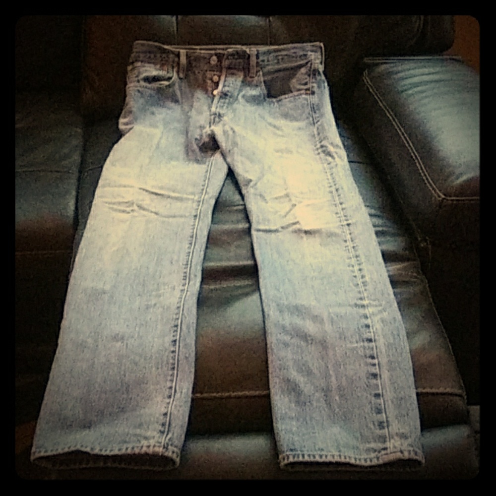 Classic Levi's 501 button fly jeans.